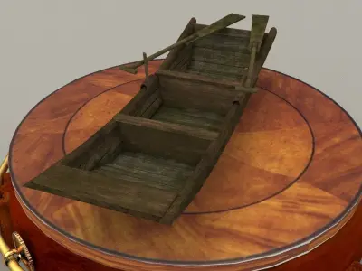 Chinese  wooden boat 3D model