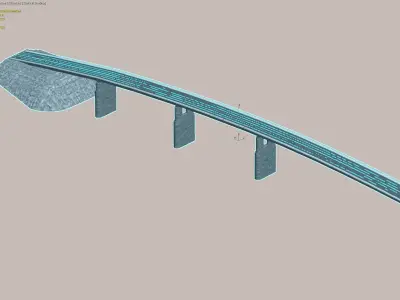 Elevated highway bridge with concrete supports 3D model