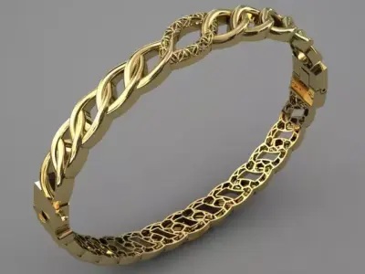 Cuban chain bangle  3D print model