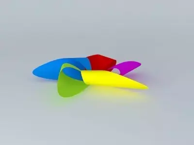 Reel set of colorful propellers Free 3D model
