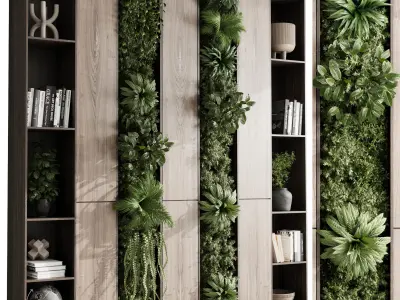 cabinet furniture of houseplants indoor With decor 03 Low-poly 3D model