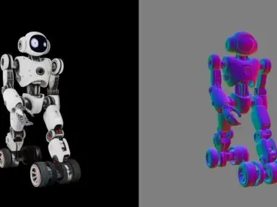 futuristic-skating-robot Free low-poly 3D model