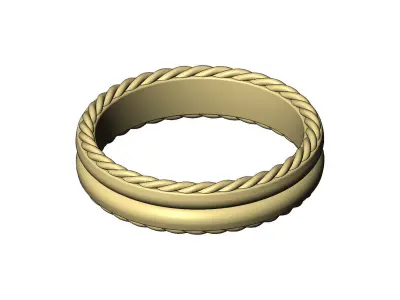 Split rope sides fashion cigar band US sizes 6to9 3D print model