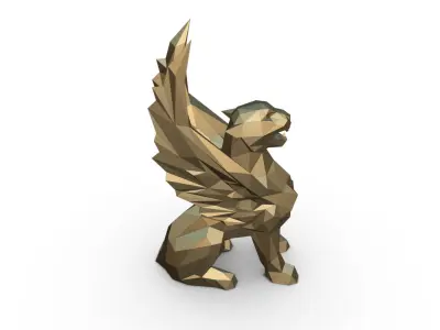 griffin figurine low poly 3D print model