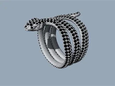 Snake ring 3D print model 3D print model