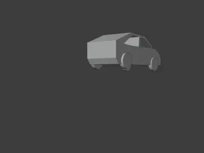 Simple 3D Car Icon Free low-poly 3D model