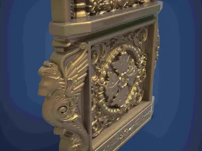 Carved clock for 3D printing and CNC 3D print model 6