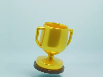 3d Golden Trophy Illustration Rendered 3D model