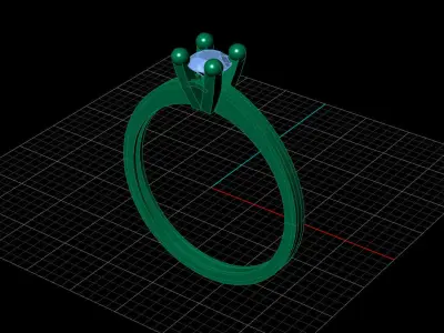 STL 3DM Print Ready Women Diamond Ring Lightweight Printable  3D print model 107