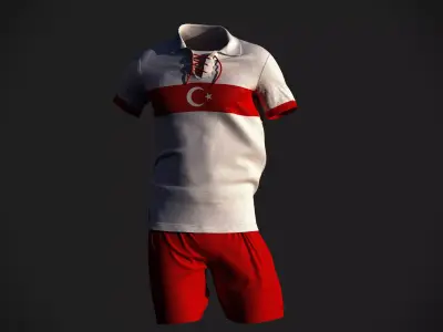 retro jersey and short  template - animation  3D model