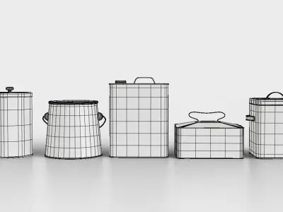 Household products Old supplies 3D model pack Low-poly 3D model