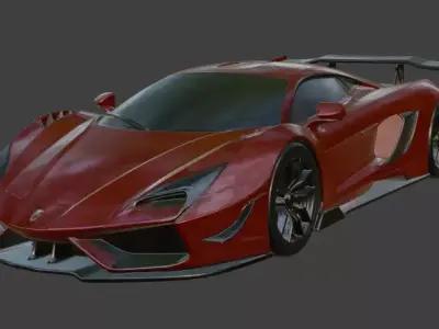 Generic Red Sports 3D Model 3D model