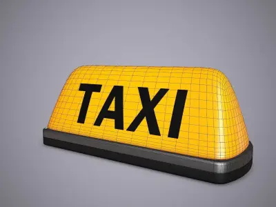 Taxi Sign Low-poly 3D model