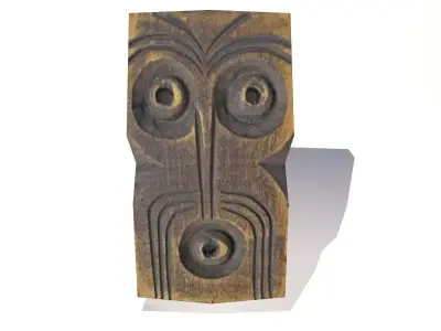 Low poly Wooden Mask Free low-poly 3D model