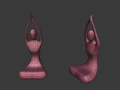 Abstract Meditation Figurine V4 Low-poly 3D model