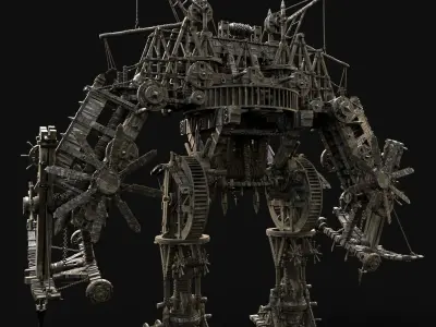 MECH GIANT ROBOT SIEGE ENGINE MACHINE WAR CONSTRUCTION MECHA AAA Low-poly 3D model