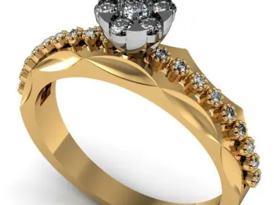 daimond ring 3D print model 25