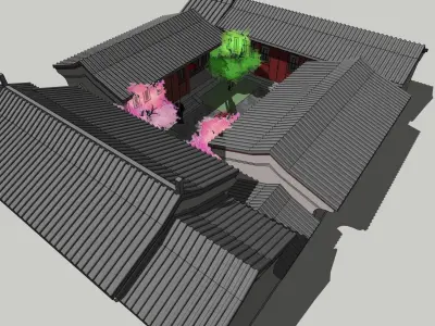 Chinese traditional courtyard  3D model