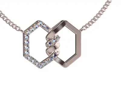 elegant twisted jewelry pendant 3D print model