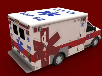 ambulance Low-poly 3D model