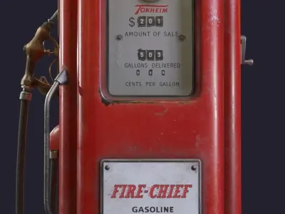 Old Gas Pump Low-poly 3D model