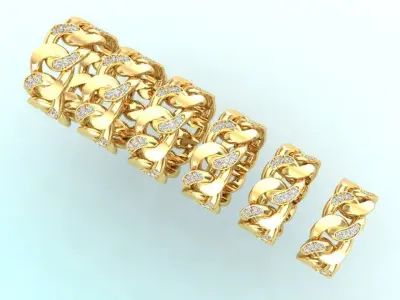 Chain ring - Miami Cuban ring - Link ring - Size 6 - 11 3D Model Collection
