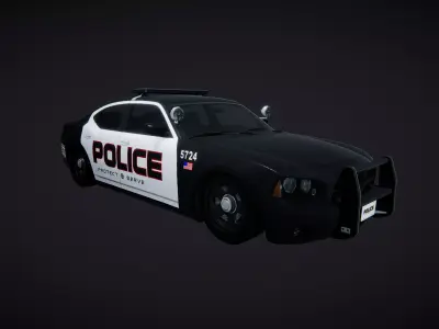 Car Police 02 3D model