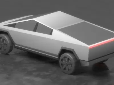 Cybertruck Low-Poly futuristic vehicle Low-poly 3D model