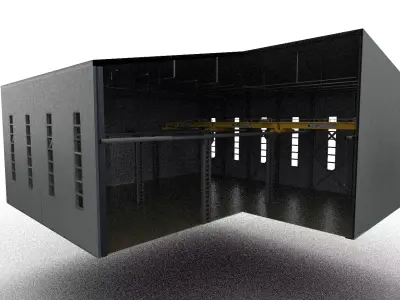 Modular Low Poly Factory Kit Scaleable Warehouse Low-poly 3D model