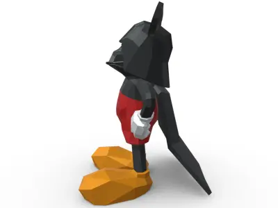 Mickey Mouse darth vader low poly 3D print model