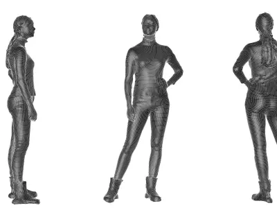 Female casual 01 Low-poly 3D model