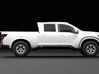 Nissan 4x4 Car Metallic White Low-poly 3D model