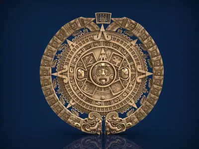 Carved panel painting STL 3D model 8