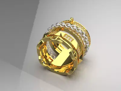 woman luxury jewelry ring jr00011 3D print model