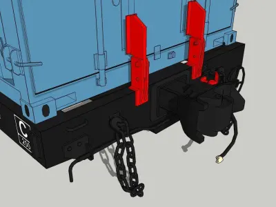 Indonesian Railway Container Flat car Wagon 54 Ton 3D model