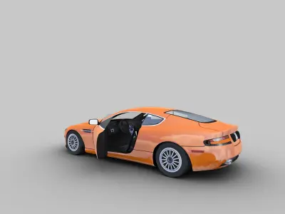 Aston Martin db9 Low-poly with interior Low-poly 3D model