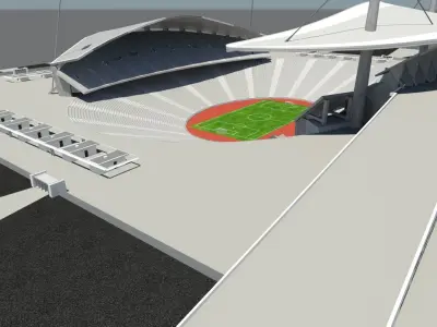 Champions League Istanbul Ataturk Olympic Stadium 3D Model Low-poly 3D model