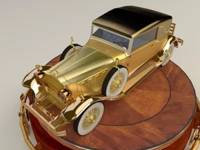 Chinese display stand with antique car 3D model
