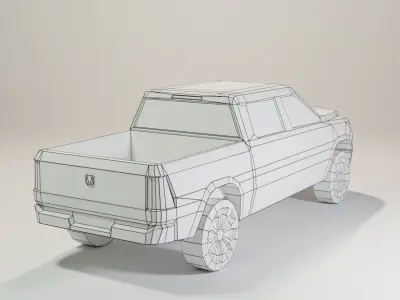 Low Poly Ram Pickup Truck Low-poly 3D model
