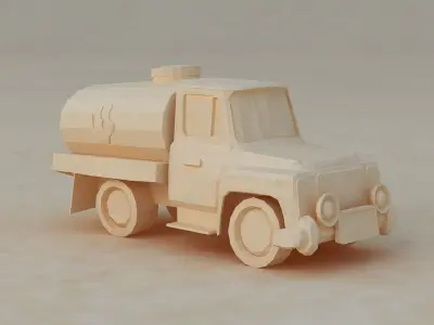 Low poy Origami car cartoon racing   toy car Truck construction 3D model