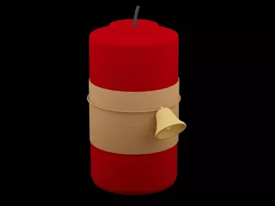 Christmas Candle Low-poly 3D model purchase