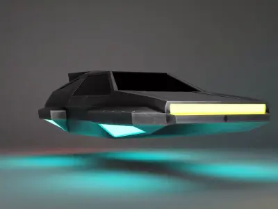 DMC Scifi Hover Car Low-poly 3D model