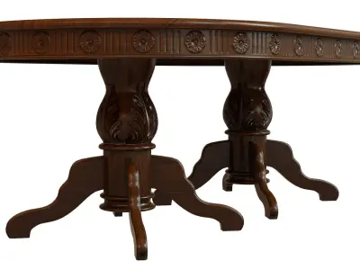 Wooden table with carvings 2000 3D model