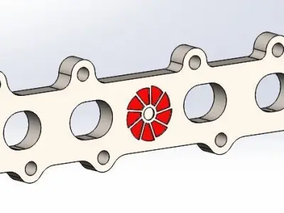 2JZ engine exhaust flange 3D model