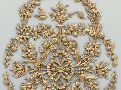 Carved decor central 034 3D model