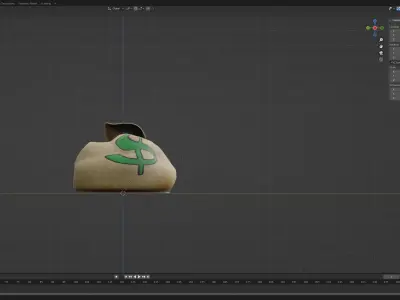 Bag of Gold Coins Low-poly 3D model