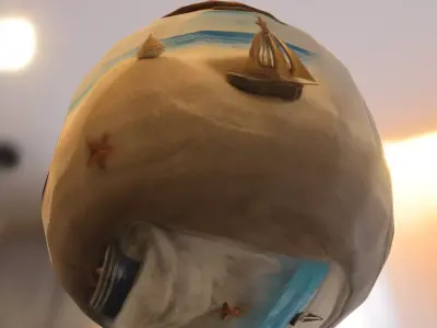 Decorative Nautical Jar Low-poly 3D model