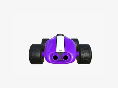 Cartoon Kart F04 Purple - Vehicle Racing Design Low-poly 3D model
