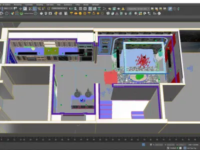 Studio Apartment 452 - Titan6 - MAX FBX OBJ SKP DAE Simlab 3D model