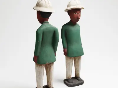 Two African wood sculptures 3d scan 3D Model Collection